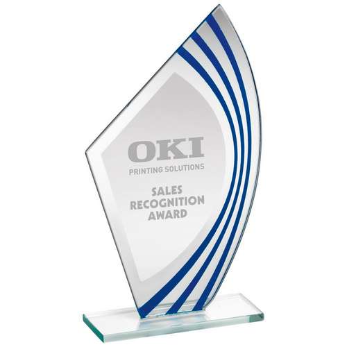 Blue/Silver Highlights Glass Sail Award