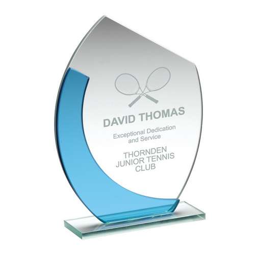 Jade/Blue Glass Oval award