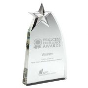 Clear Glass Netball Wedge with Detailed Metal Star - Image 3