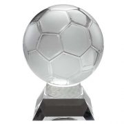 CLEAR/FROSTED GLASS FOOTBALL ON BASE - Image 2
