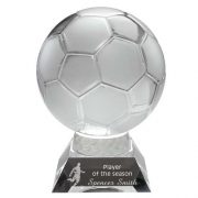 Clear/frosted glass football on base
