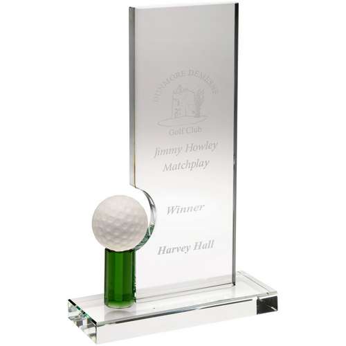 Golf ball clear/green glass award