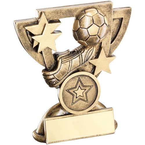 BRZ/GOLD FOOTBALL MINI CUP TROPHY