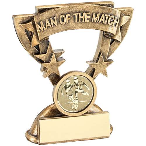 BRONZE/GOLD FOOTBALL MAN OF THE MATCH MINI CUP TROPHY