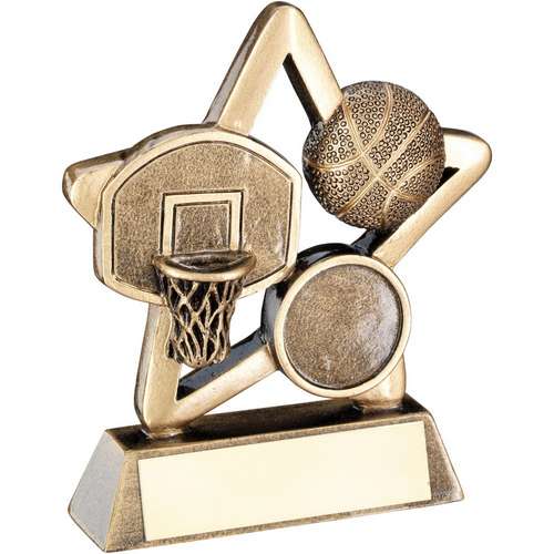brz/gold basketball mini star trophy
