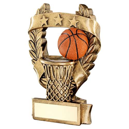 bronze/gold/orange basketball 3 star trophy