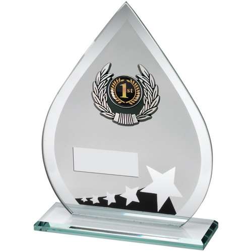 Pointed Glass Trophy with Silver Stars