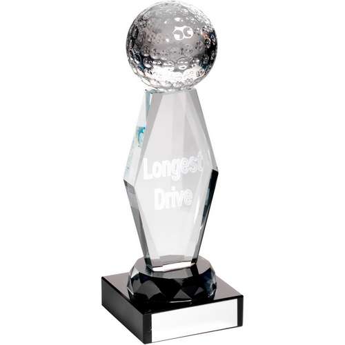 Longest drive glass on black base award