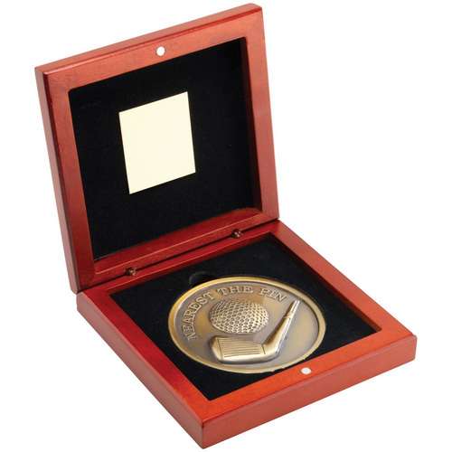 70mm Nearest The Pin Medallion in Rosewood Box