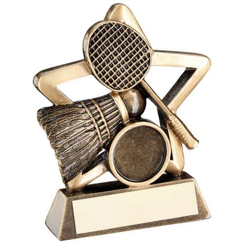 brz/gold badminton mini star trophy