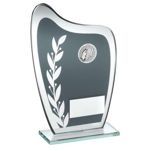 Dominoes Grey/silver Glass Trophy