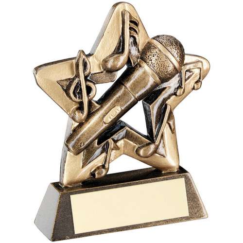 brz/gold music mini star trophy