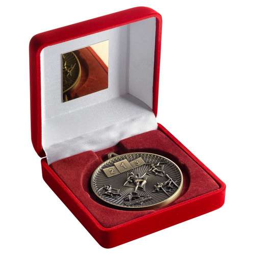 60mm Athletics Medal in Red Box