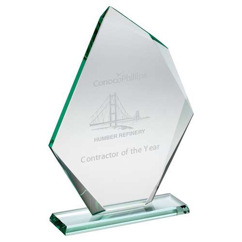 Jade Glass Offset Diamond Award