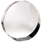 CLEAR GLASS ROUND PAPERWEIGHT STANDING OR FLAT WITH PRESENTATION CASE - Image 2