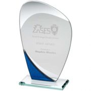 Blue/Silver Curved Glass Award - Image 2
