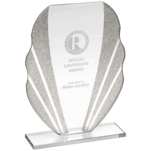 Silver Glitter Jade Glass Award