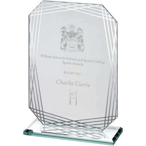 Rectangle Glass Award with Silver Edges