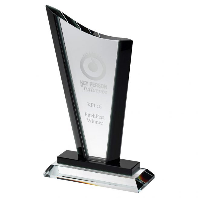 Clear Glass Award with Black Edge