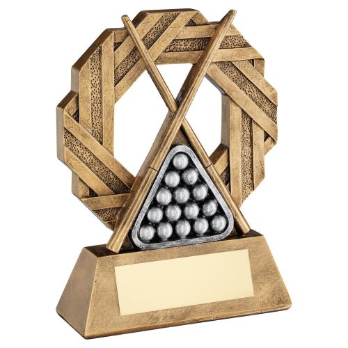 Snooker/Pool Cues & Ball Octagon Trophy