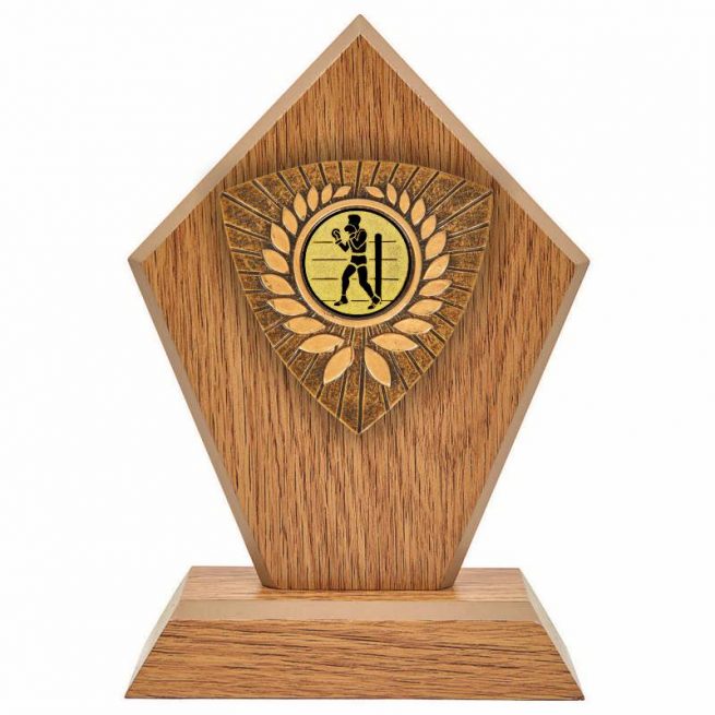 Light oak boxing pointed wooden award