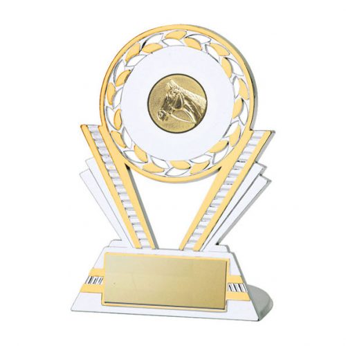Q130.03 Silver / Gold Plastic Equestrian Trophy