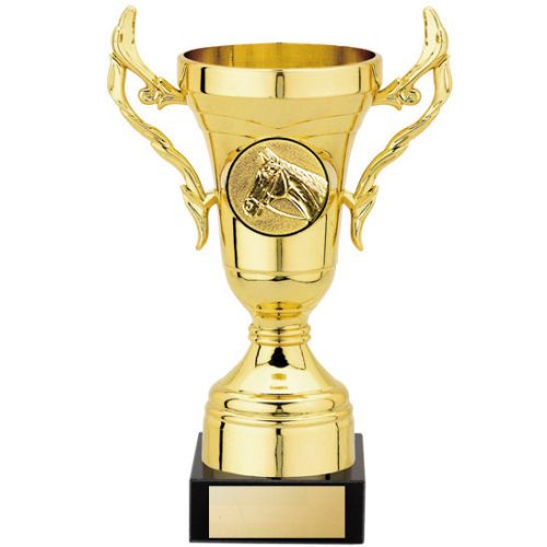 Q505 Equestrian Gold Cup on Marble Base