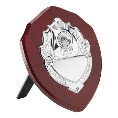 Equestrian Wooden Shield with chrome front