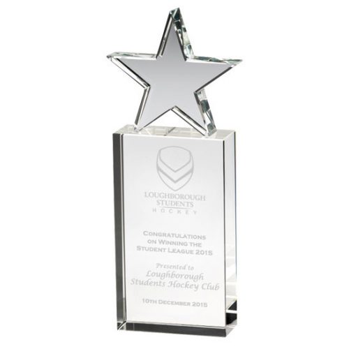 JB1800 Hockey Glass Star Trophy