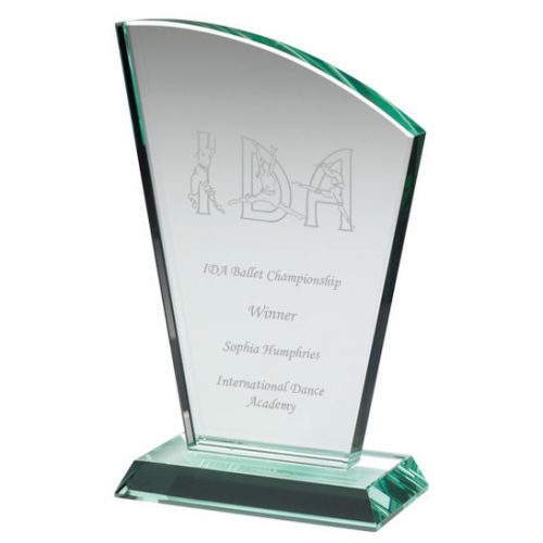 JBG1050 Jade Glass Dance Trophy