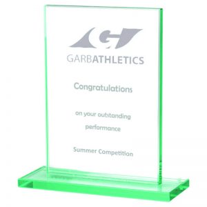 TP02 Athletics Rectangular Glass Trophy