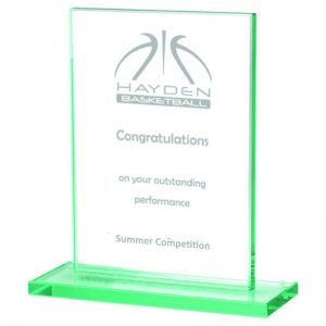 TP02 Basketball Rectangular Glass Trophy