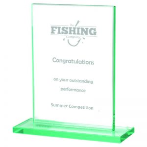 TP02 Fishing Rectangular Glass Trophy