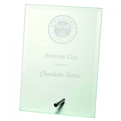 Rectangular Glass Athletics Trophy