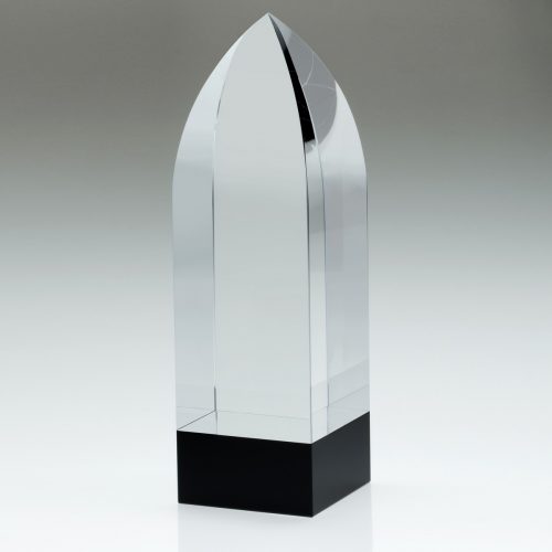 Clear/black Pointed Column Glass Award