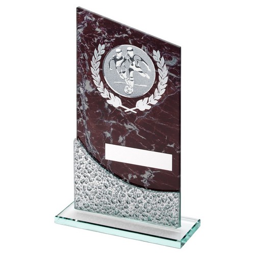 FOOTBALL Marble Printed Glass Trophy