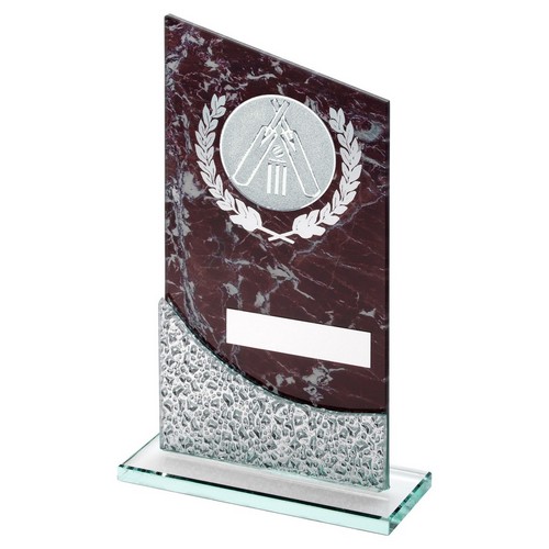Cricket Marble Printed Glass Trophy