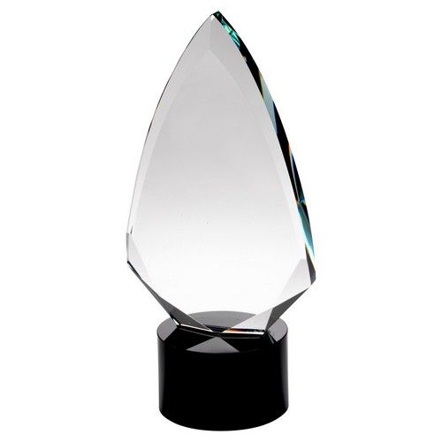 Clear Glass Arrowhead Award on Black Base