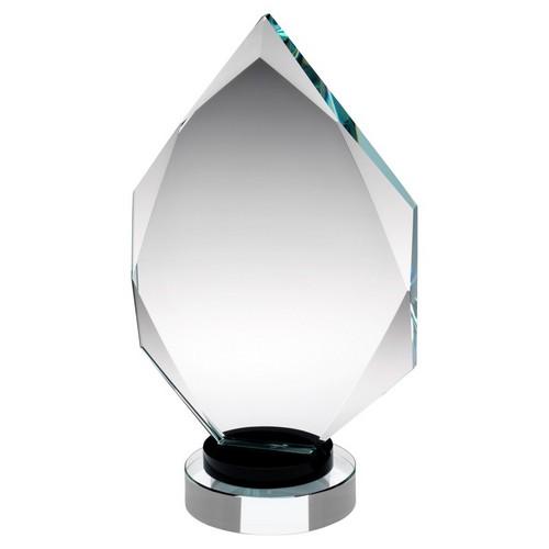 Diamond Glass Award on Black/Clear Round Base