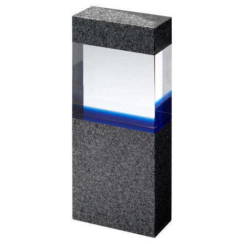 Clear/Blue Glass with Grey Marble Column