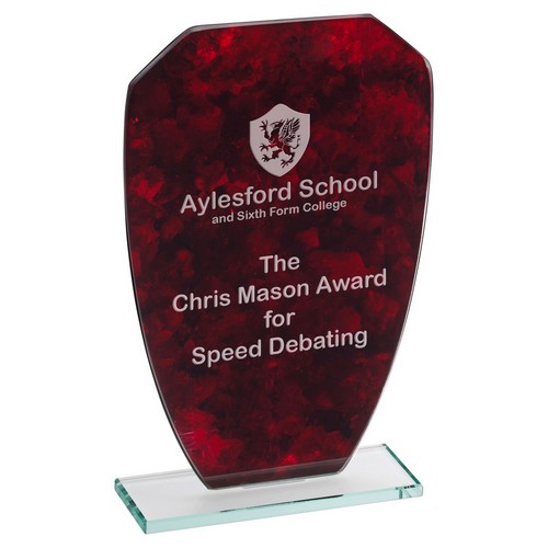 Red Marble Backed Glass award