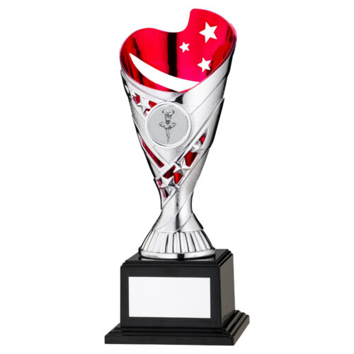 Silver/Red Plastic Dance Trophy Cup