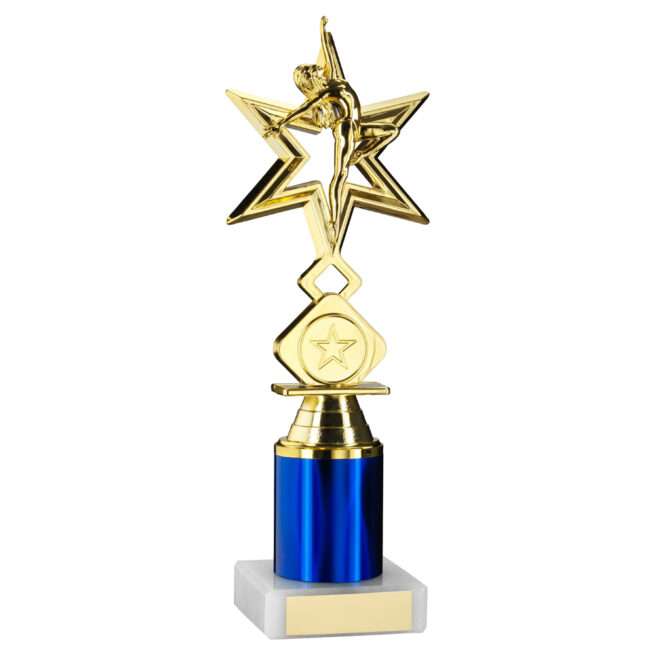 Gold Star Dance/Gym Blue Column Trophy