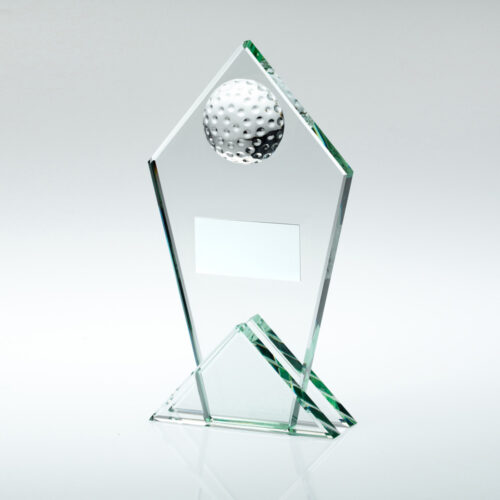 Half Golf Ball on Pointed Glass Award
