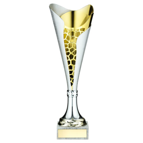 Silver/Gold Stipple Plastic Trophy Cup