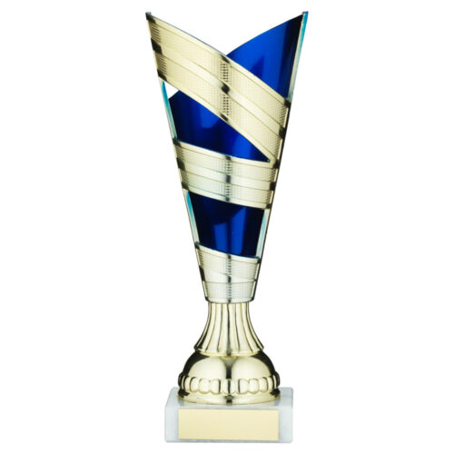 Gold/Blue Plastic Trophy Cup on Marble Base