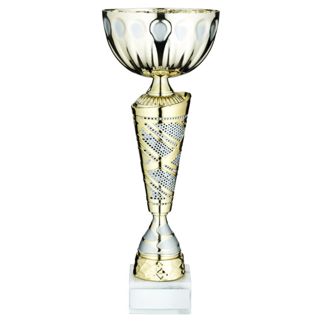 Gold/Silver Stippled Tall Trophy Cup
