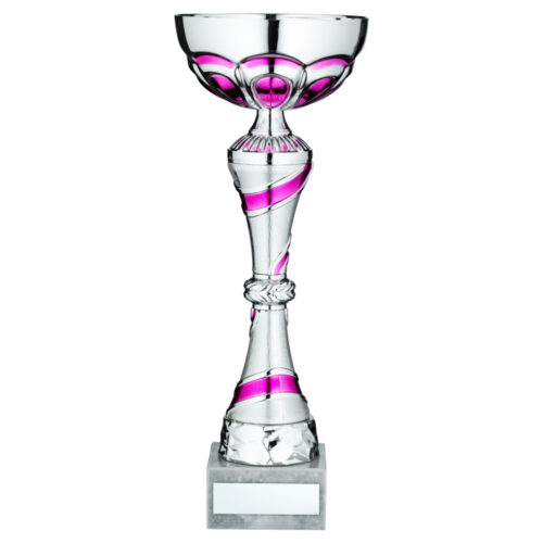 Silver/Pink Tall Trophy Cup