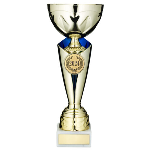 Gold/Blue Tall Trophy Cup