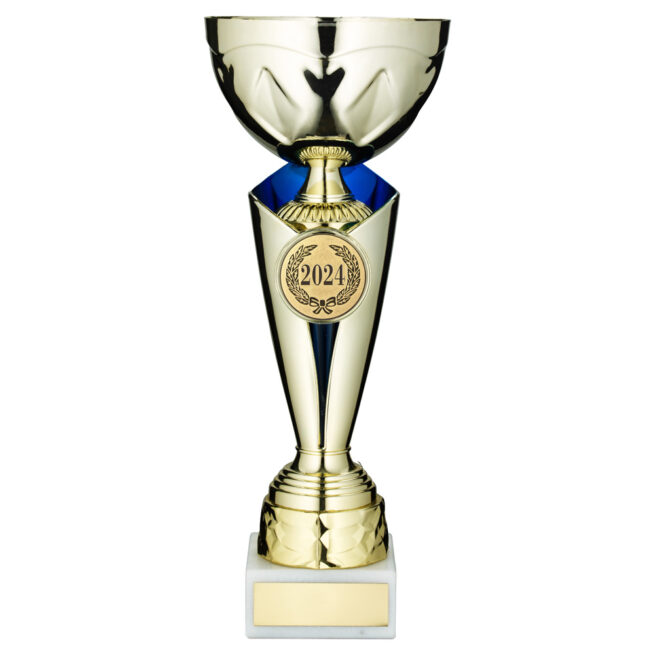 Gold/Blue Tall Trophy Cup